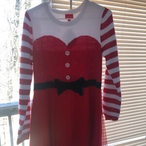 Christmas Dress- Xl Joyland-Red and White Striped Dress
